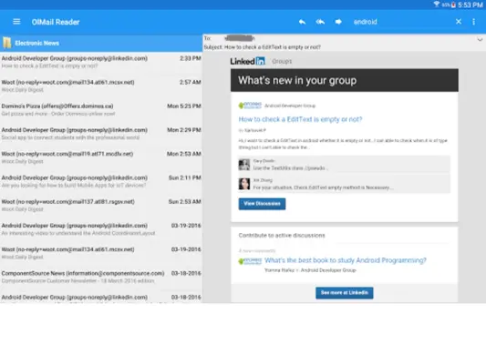 OlMail Reader android App screenshot 0